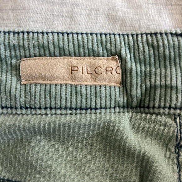 Anthropologie Pilcro The Icon Corduroy Flare Mid Rise Jeans Mint Green size 28 - Picture 7 of 9